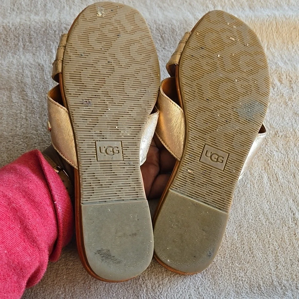 UGG Kenleigh Slide Women's Metallic Gold Sandals Summer Shoes Size 8